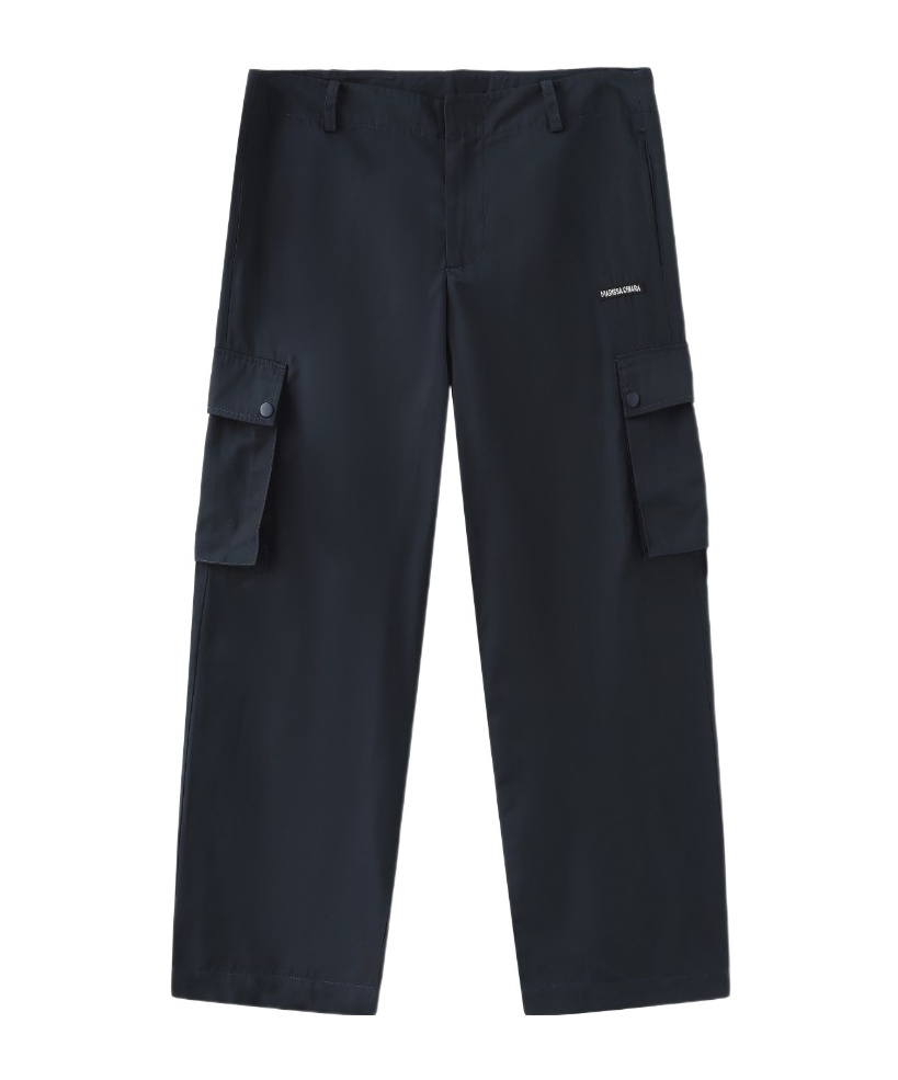 Marissa Chiara Belt Loop Casual Pants In Blue