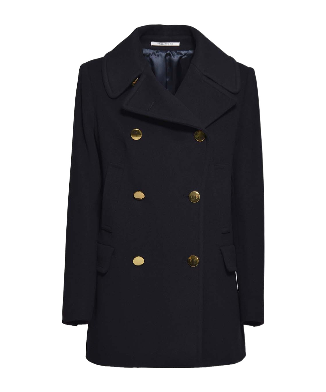 Tagliatore Blanche Wool And Cashmere Black Coat In Black