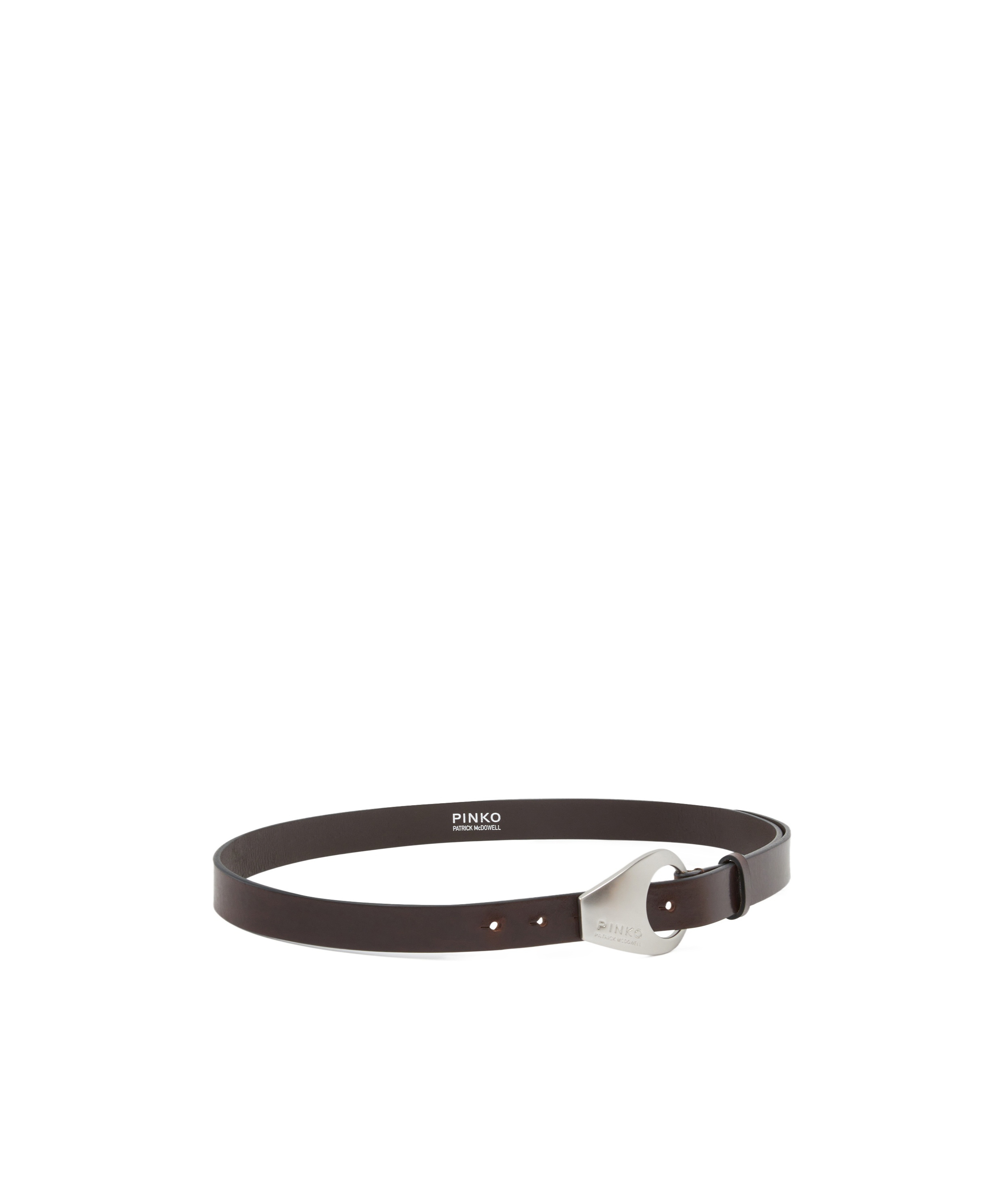Pinko Reimagine By  X Patrick Mcdowell Thin 2.5 Cm Belt With Geometric Buckle In Black