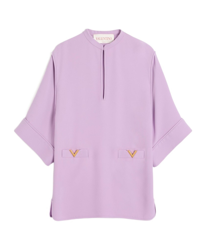 Valentino Light Purple Vlogo Mini Dress In Purple