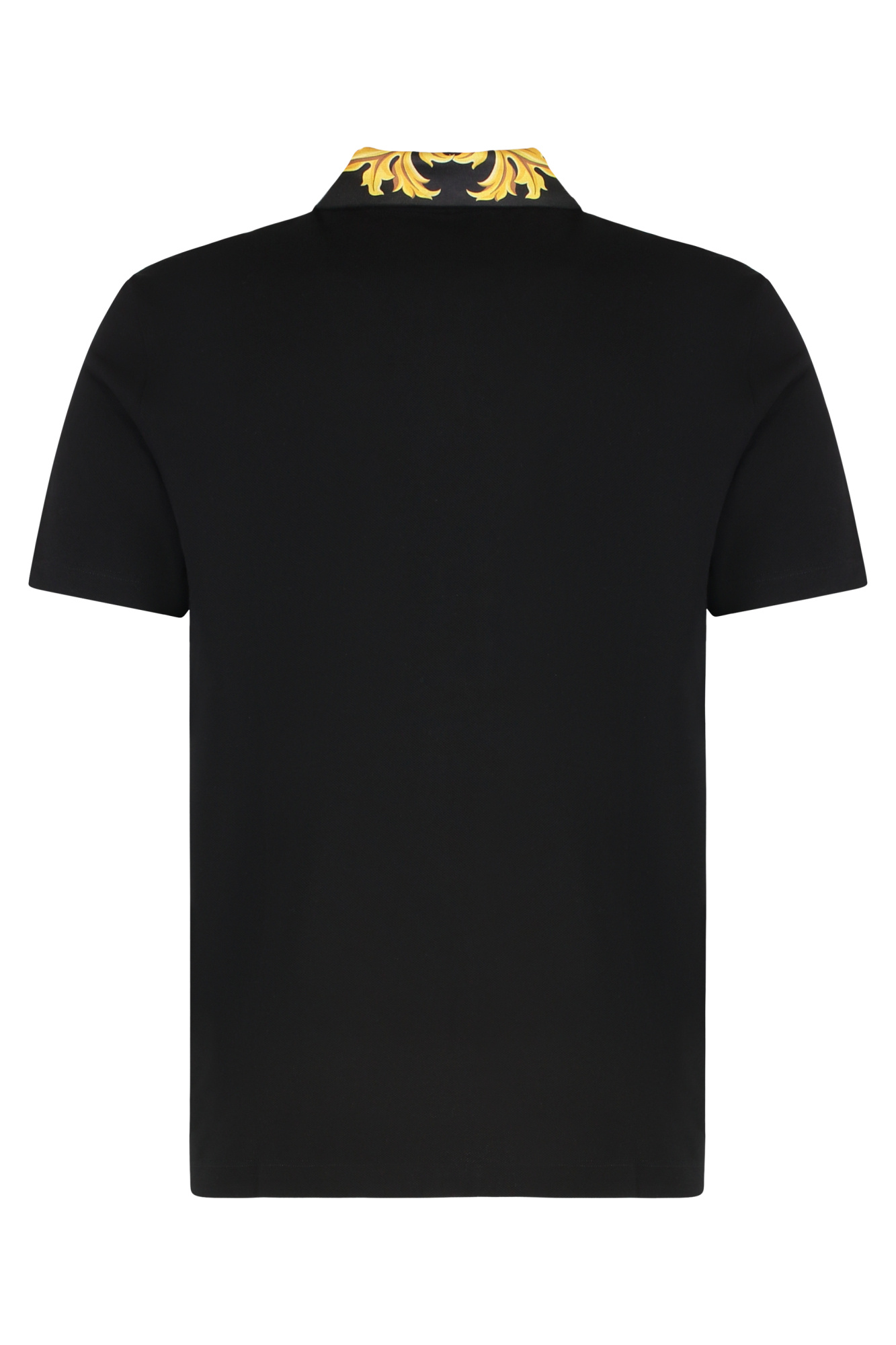 Versace Short-sleeved Polo Shirt In Black