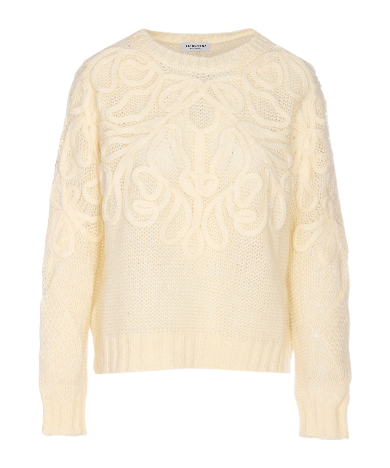 Dondup Embroidered Crewneck Sweater In Neutral