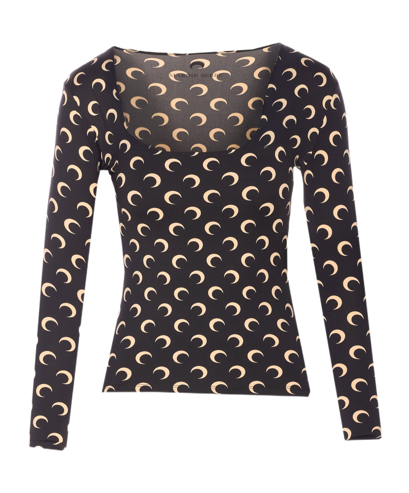 Marine Serre Women Moon Printed Long Sleeves Top In Black