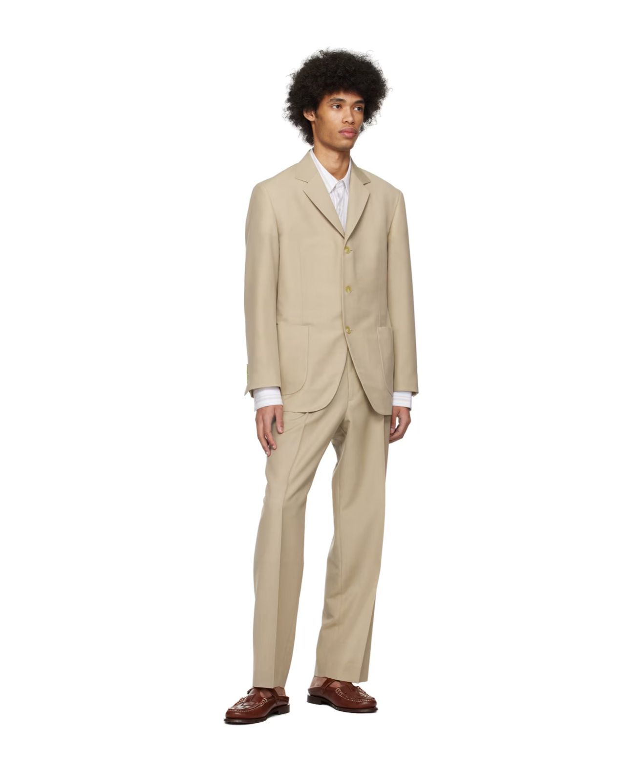 Auralee Wool-blend Blazer In Nude