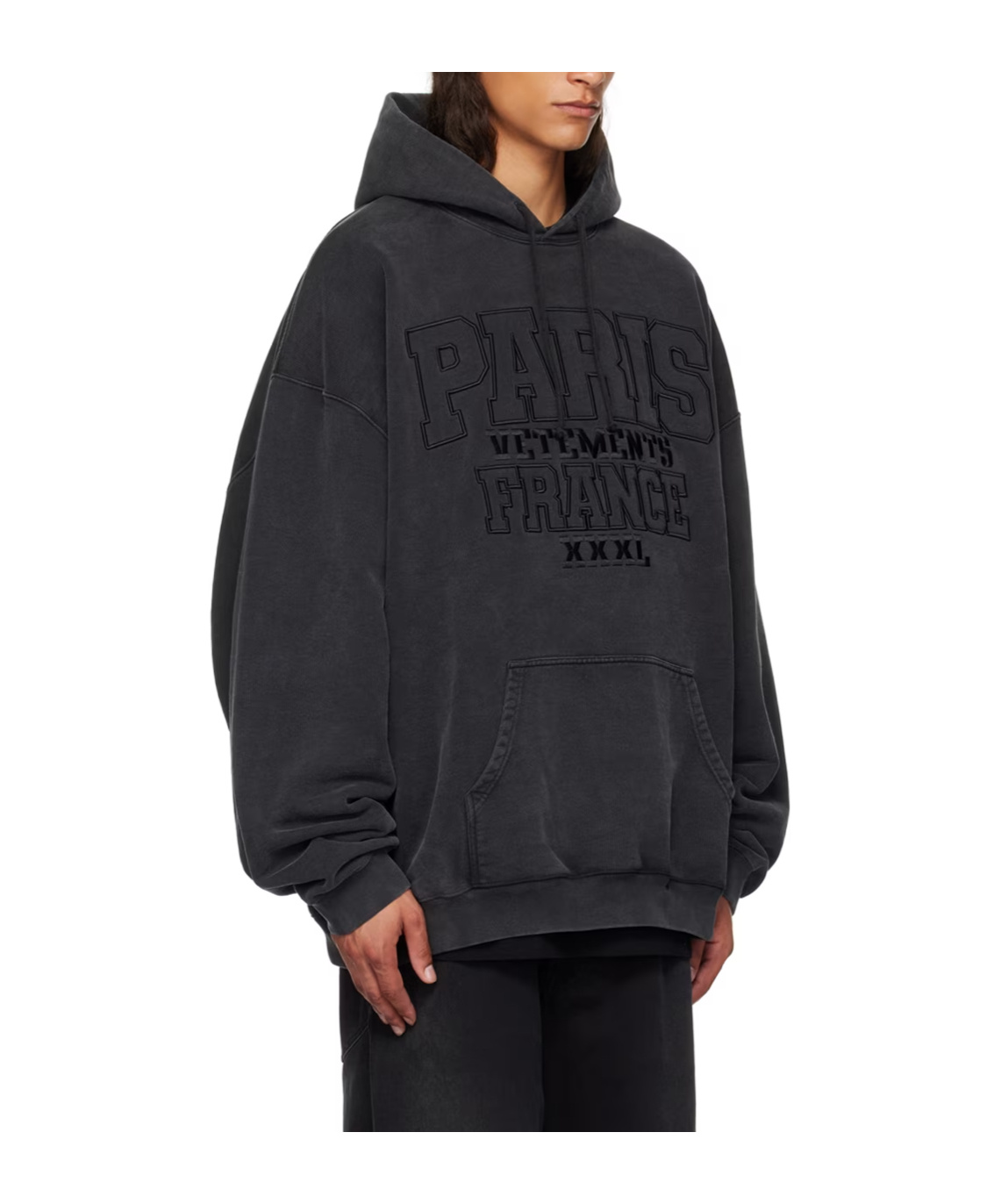 Vetements Drawstring Hood Hoodie In Black