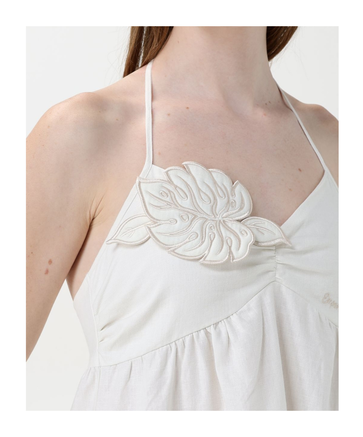 Shop Emporio Armani Logo-embroidered Maxi Dress In White