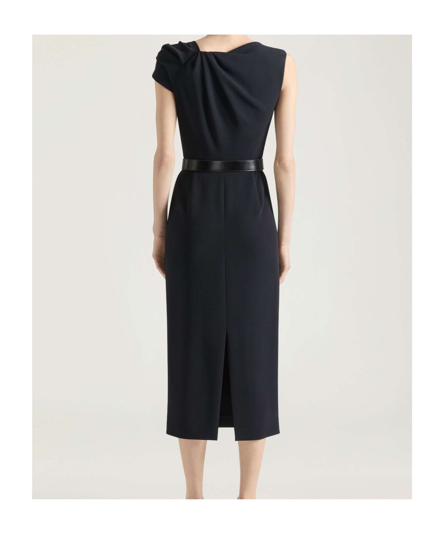 Givenchy Draped-detail One-shoulder Midi Dress In Black