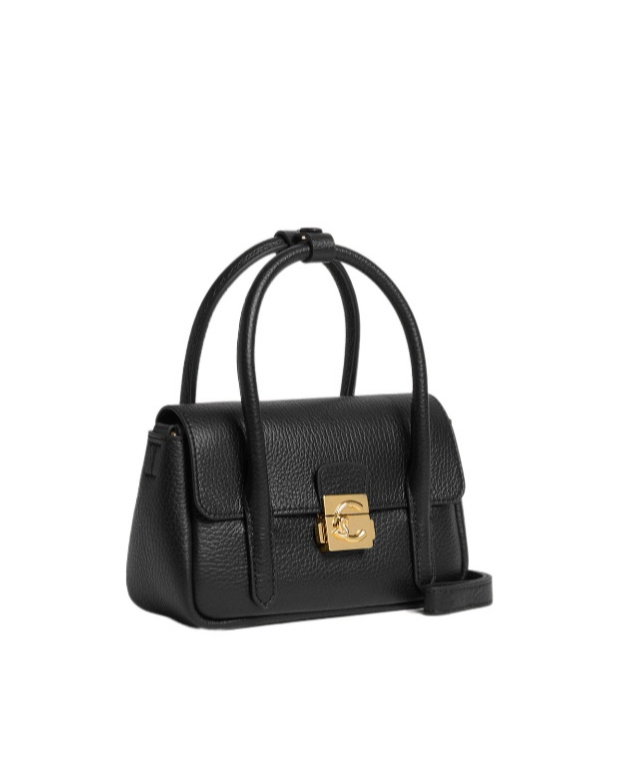 Coccinelle Leather Mini Handbag Structured Silhouette In Black
