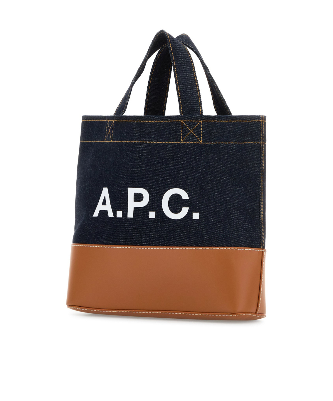 Apc A.p.c. Denim Mini Axel Shopping Bag In Black