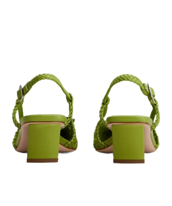 Roger Vivier Belle Vivier Slingback Pumps In Leather In Green