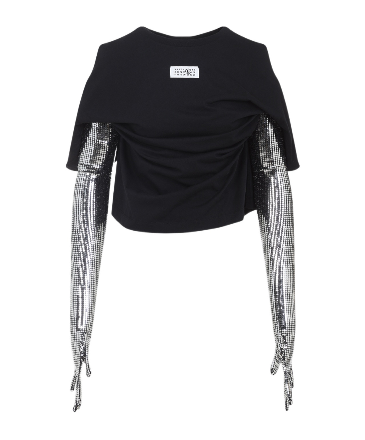 Mm6 Maison Margiela Roundneck Label T-shirt In Black