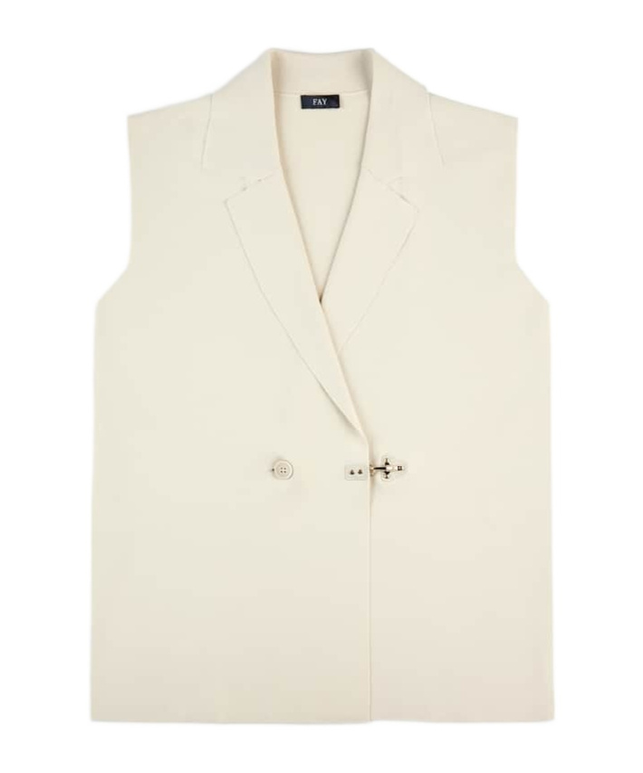 Fay Sleeveless Vest In White