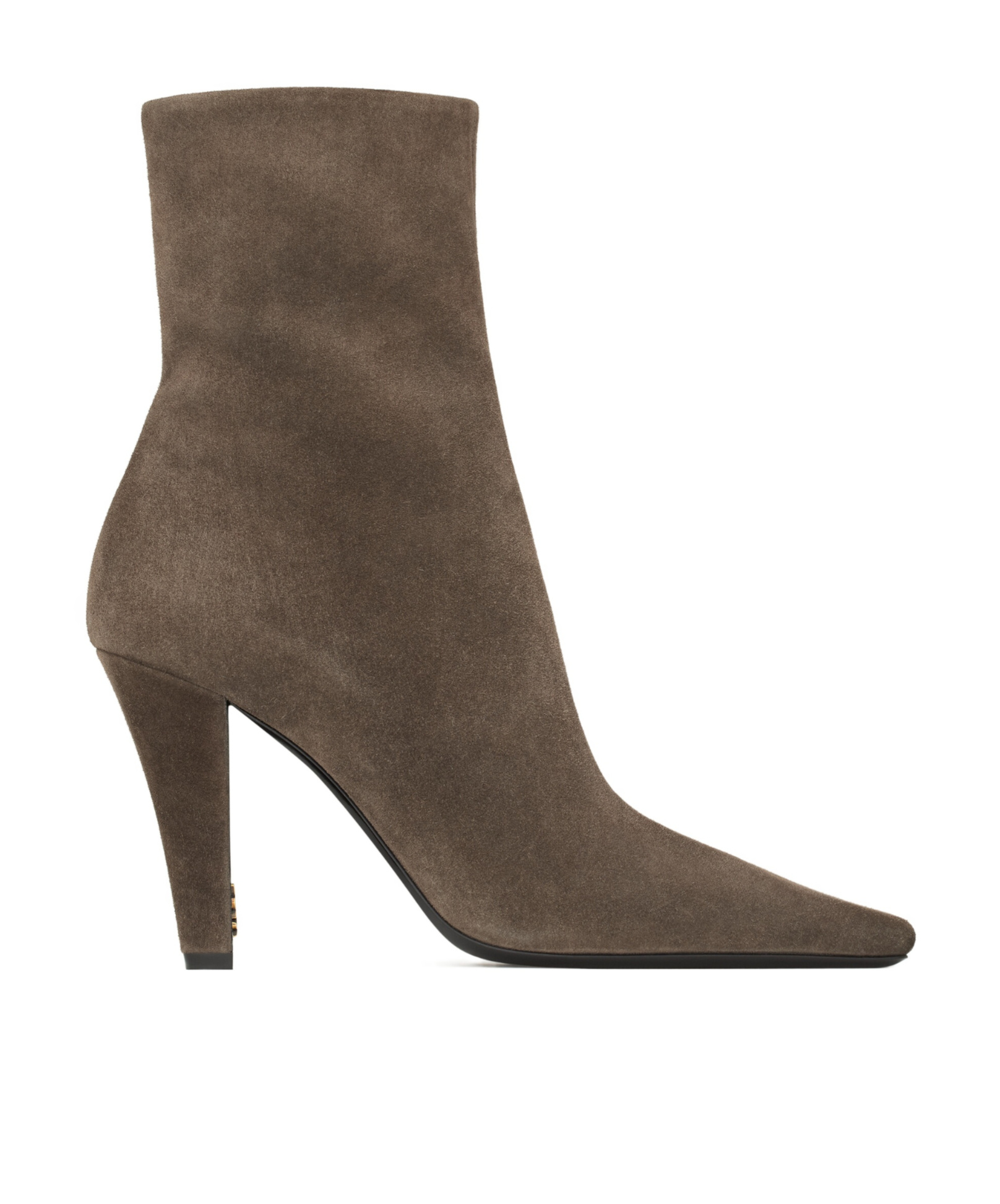 Saint Laurent Square Toe Ankle Boots In Brown