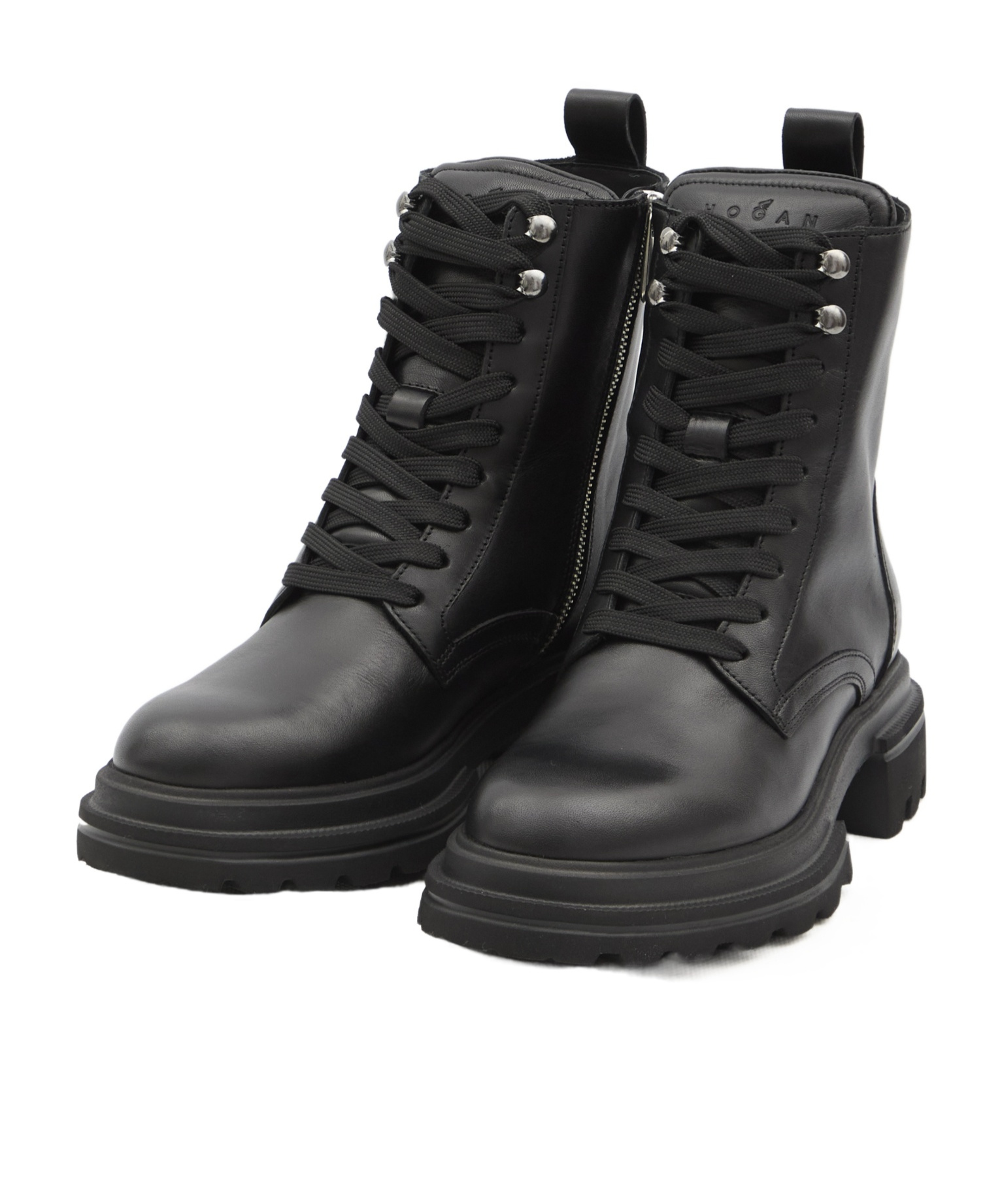 Hogan H674 Combat Boots In Black