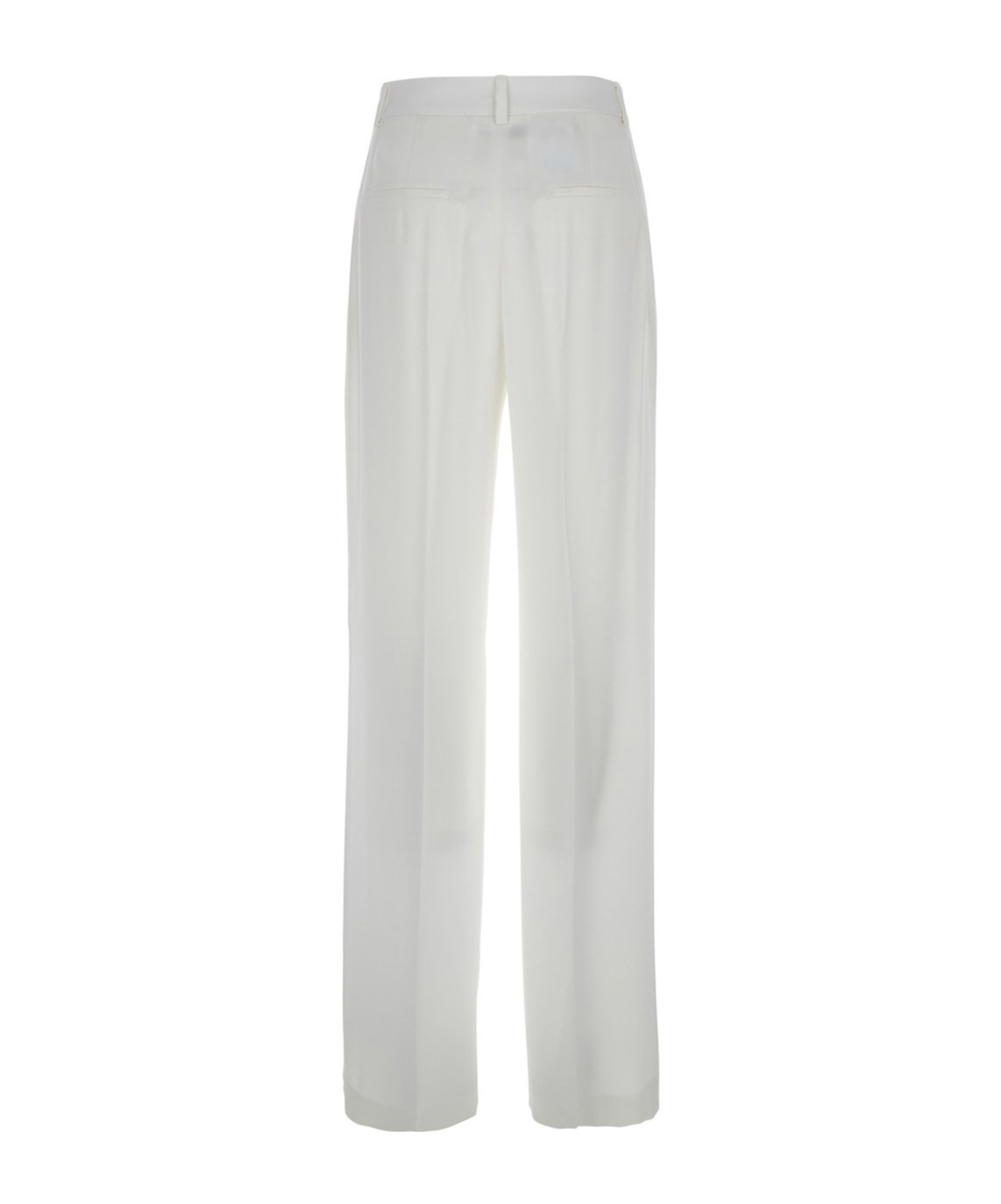 Alberta Ferretti White High Waist Pants With Concealed Closure In Silk Blend Woman In White