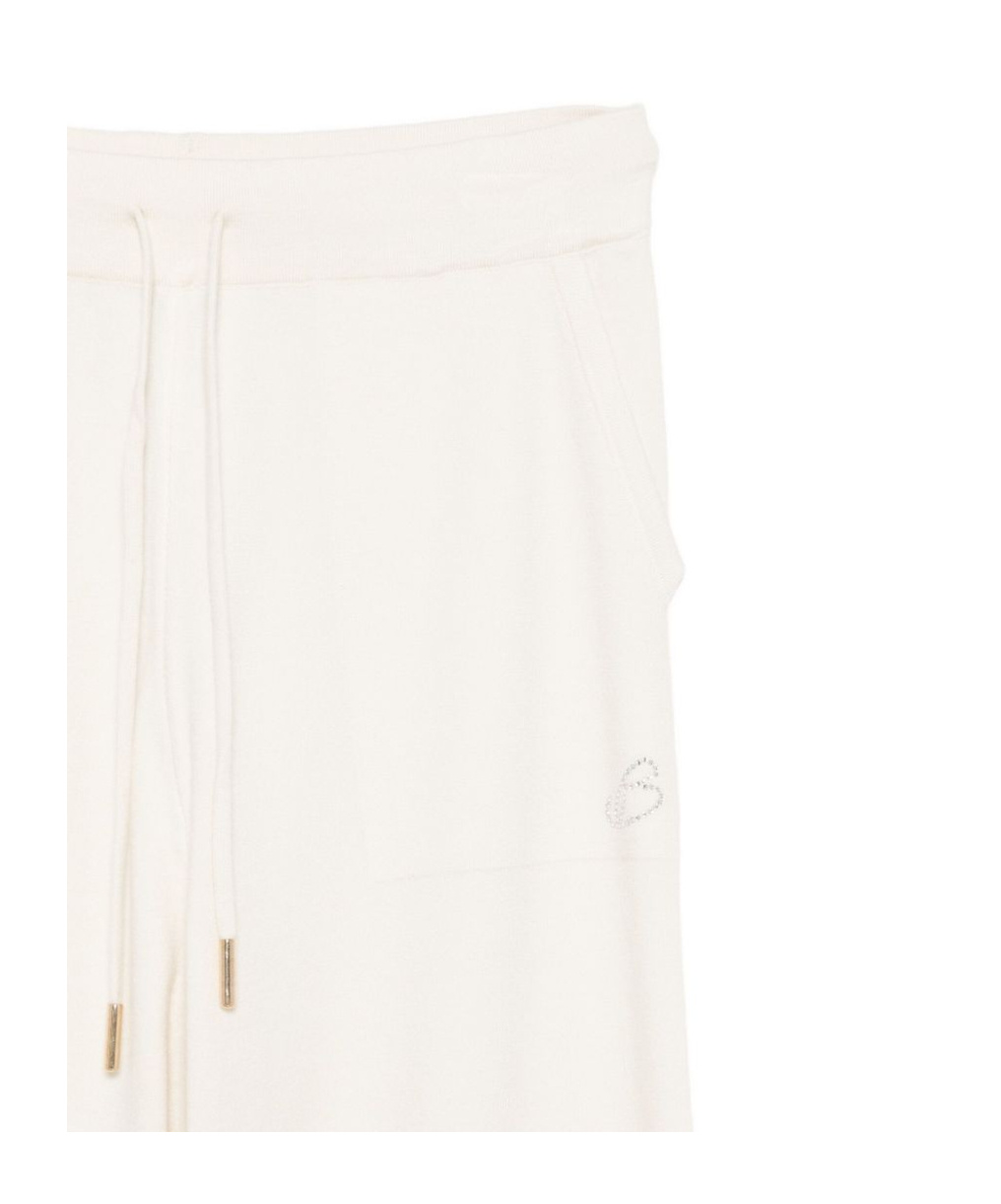 Blugirl Wide-leg White Trousers With Elastic Waistband In White