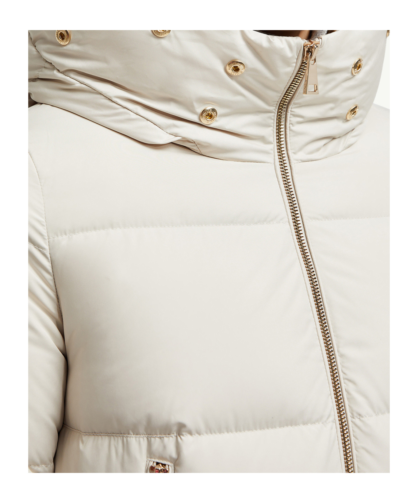 Moncler Laichefur Hooded Shearling-trimmed Short Down Jacket In White