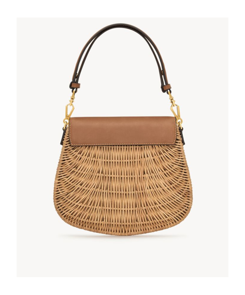 Saint Laurent Voltaire Top Handle In Osier In Brown