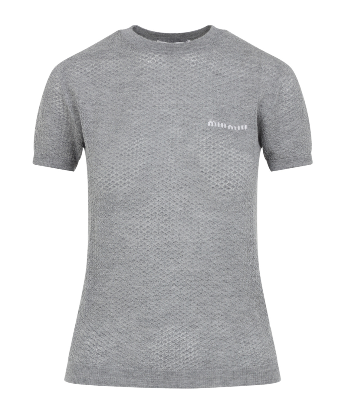 Miu Miu Textured Pattern Cashmere T-shirt