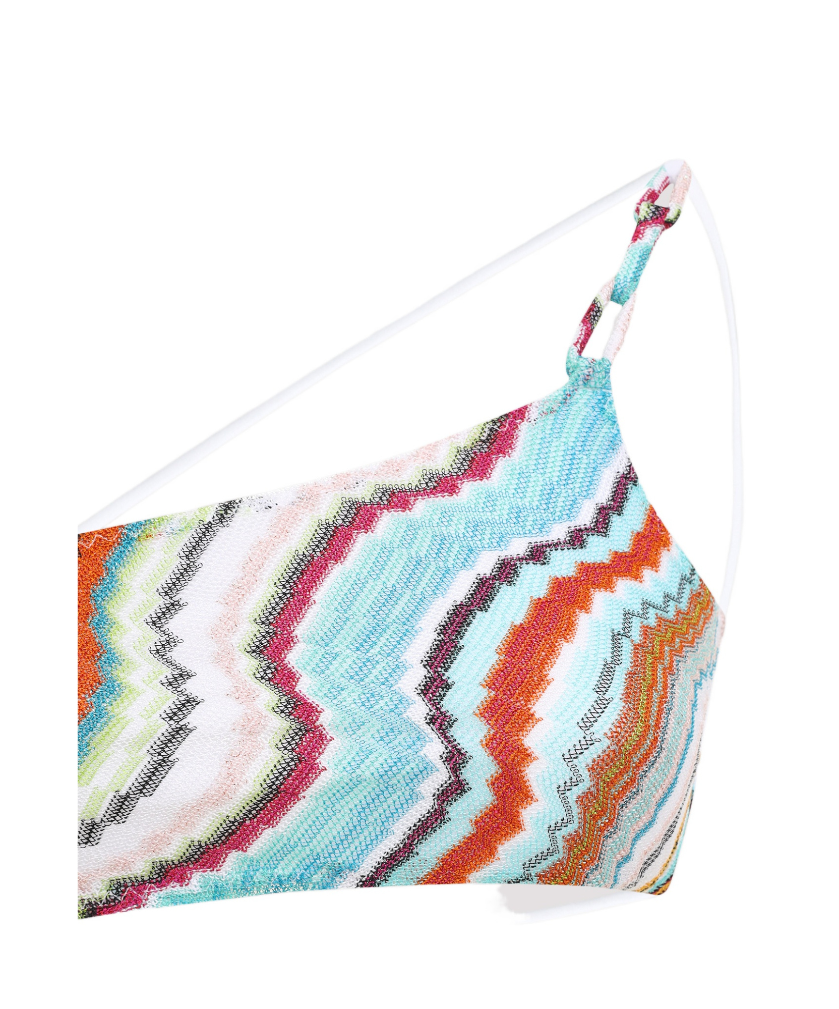Missoni Multicolor Wave Asymmetric Cutout One-piece Swimsuit In White