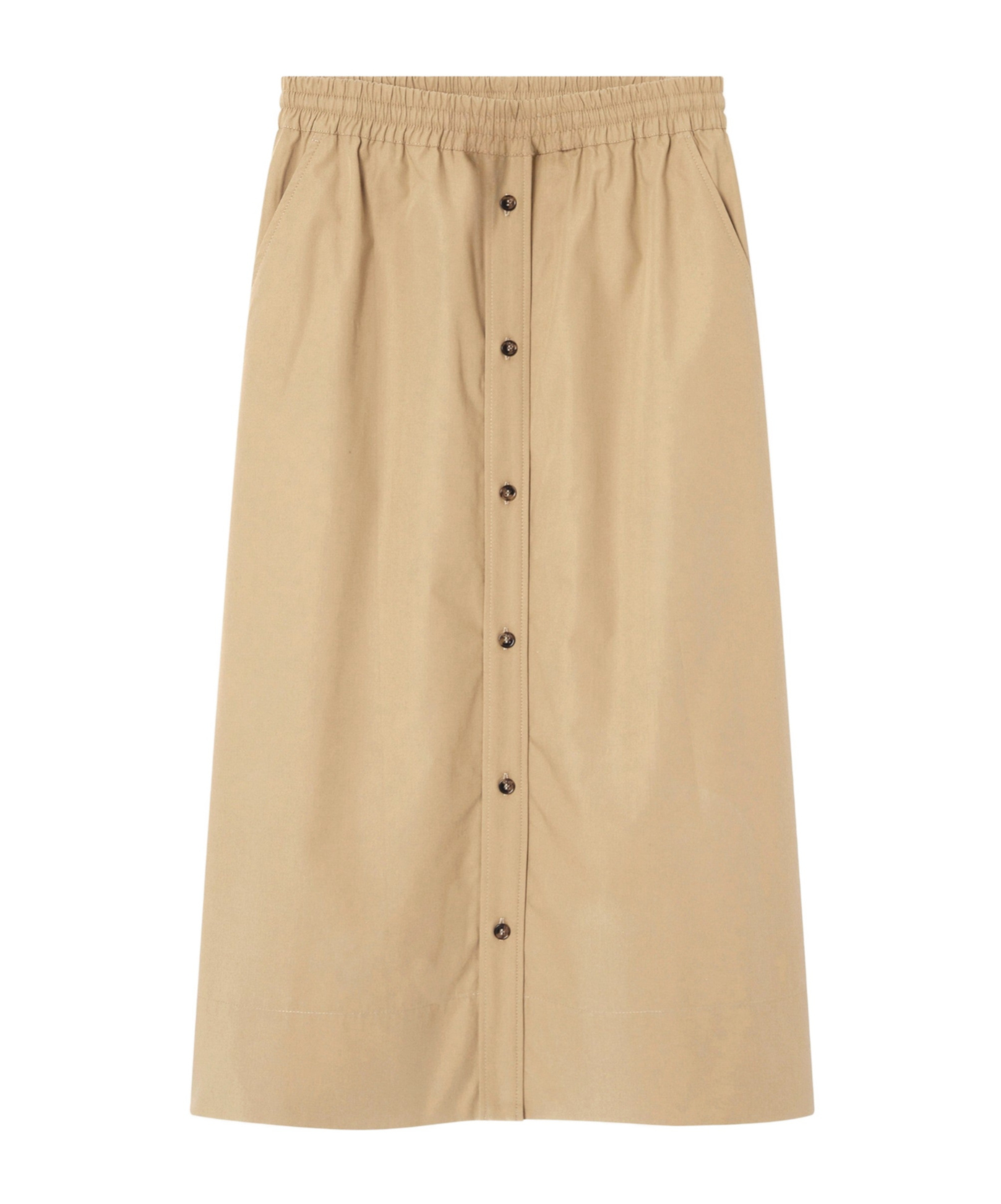 A.p.c. Elastic Waistband Midi Skirt In Light Brown