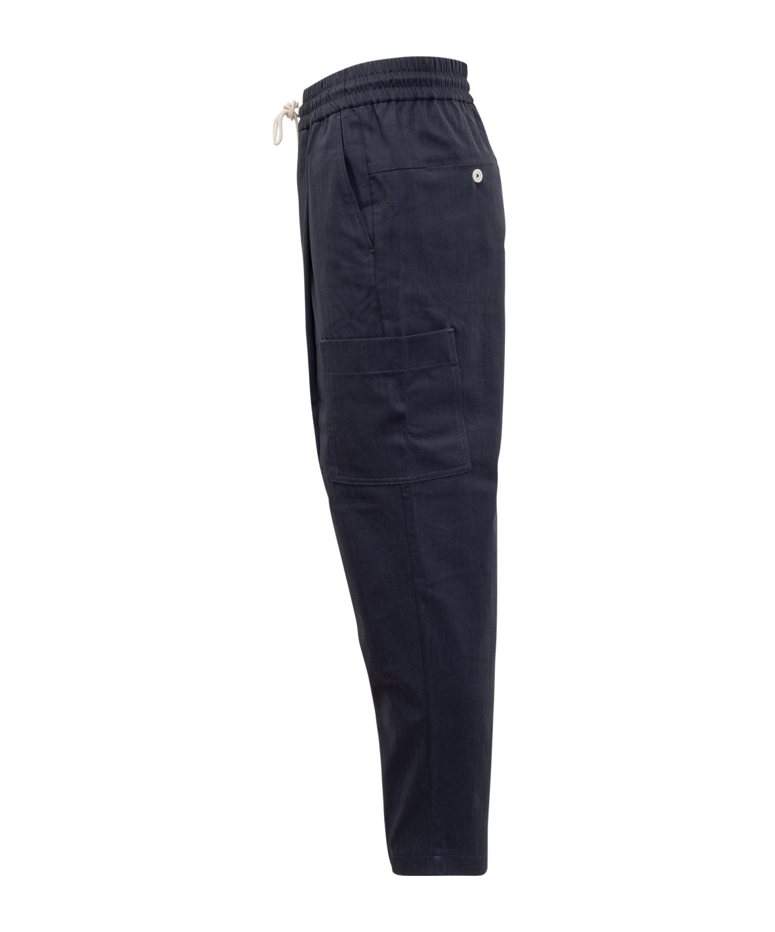 Drôle De Monsieur Elastic Waistband Cropped Cargo Trousers In Black