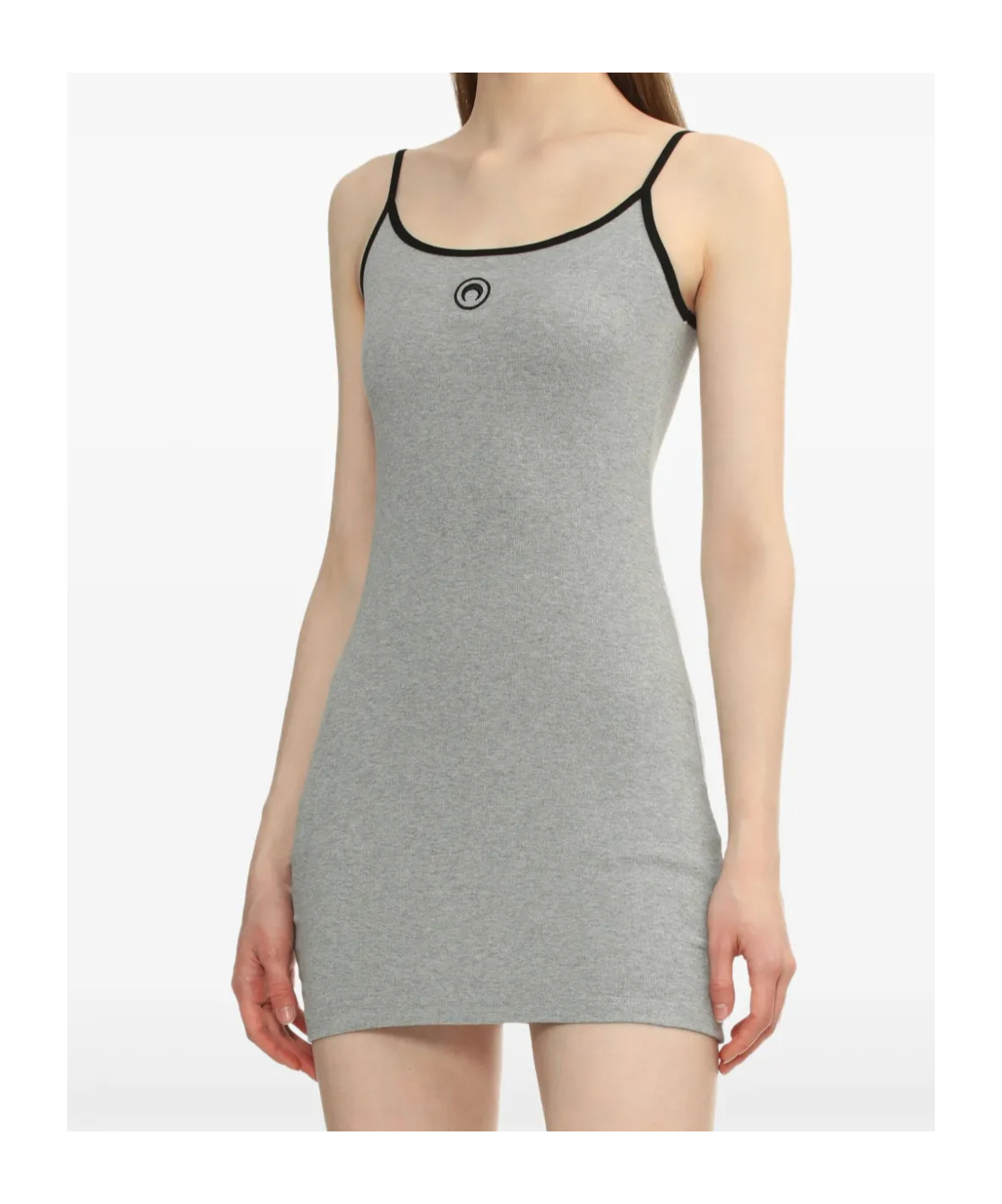 Marine Serre Cotton Dress In Ash Grey