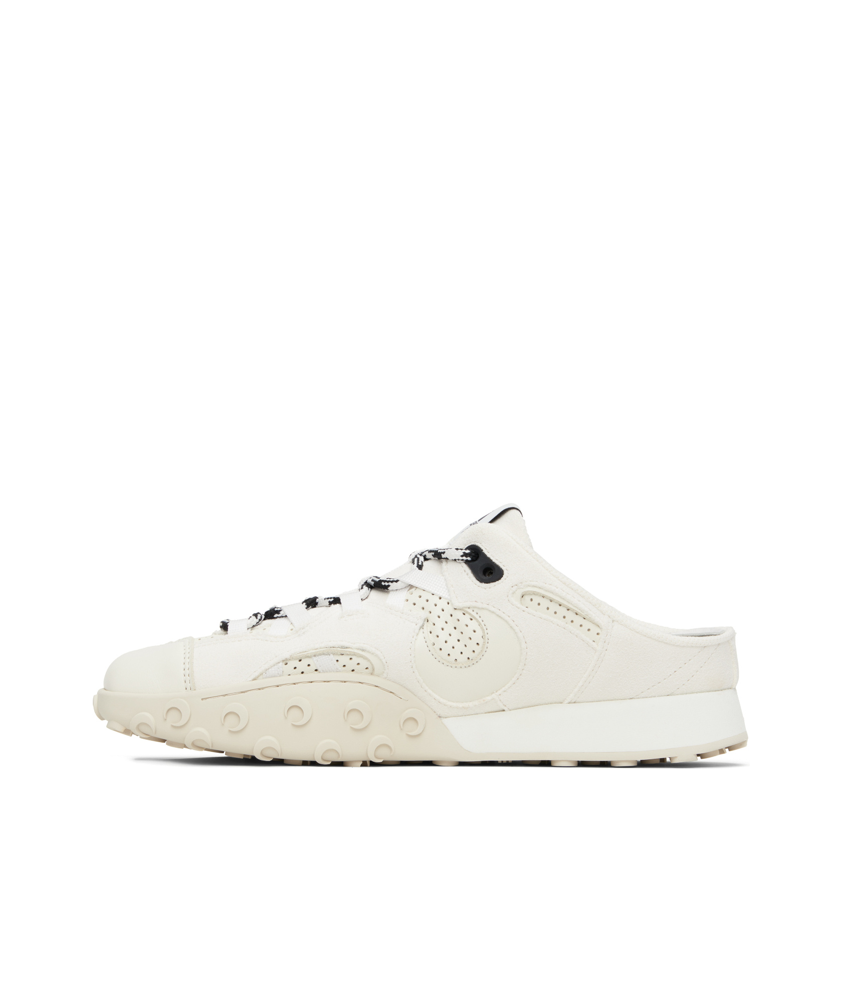 Marine Serre White Suede Leather Ms Rise Tyko Mules