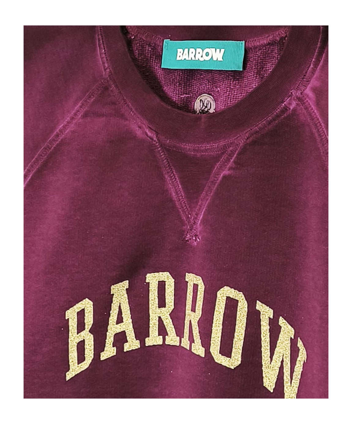 Barrow Crew Neck Logo Sweatshirt In Burgundy