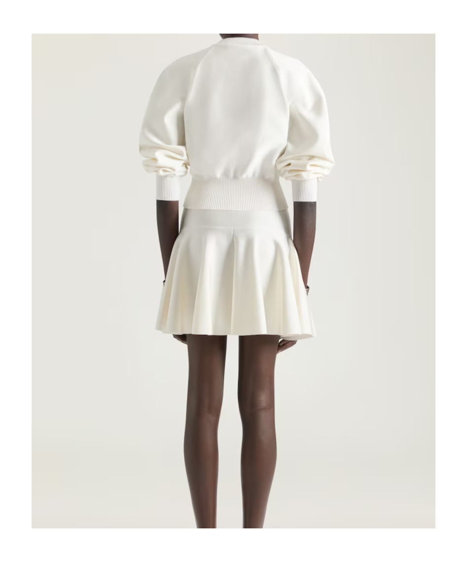 Givenchy Flared Mini Skirt In Wool Viscose In White