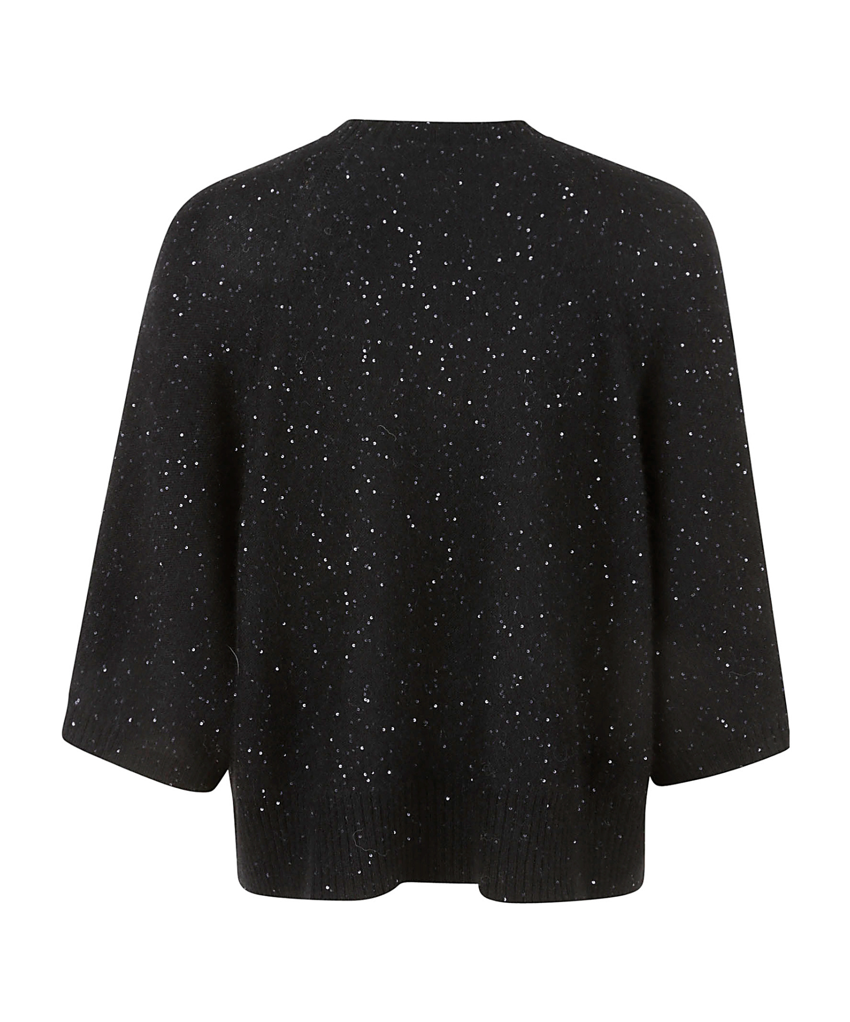 Fabiana Filippi Rib Trim Embellished Sweater In Black