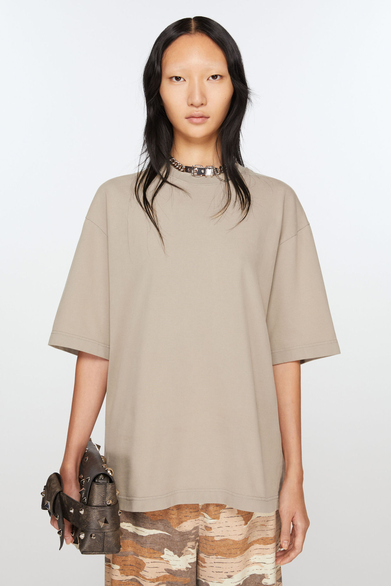 Acne Studios Crew Neck T-shirt - Relaxed Fit In Gray