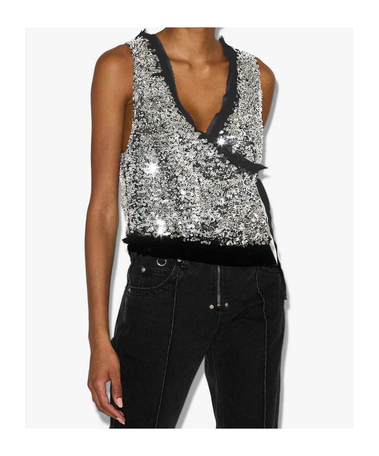 Isabel Marant Tahina Sequined Vest In Black