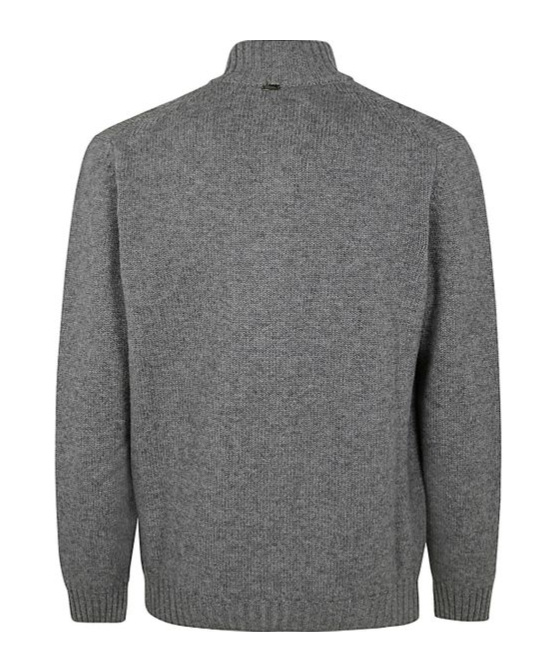 Herno Men's Cable Knit High Neck Cardigan In Gray