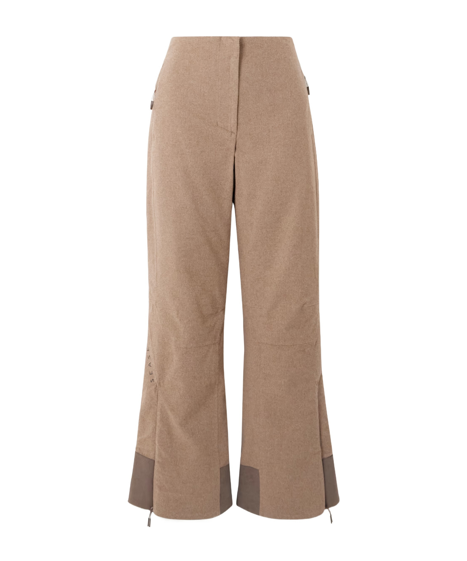 Sease Akuna Padded Cashmere Flared Ski Pants In Brown