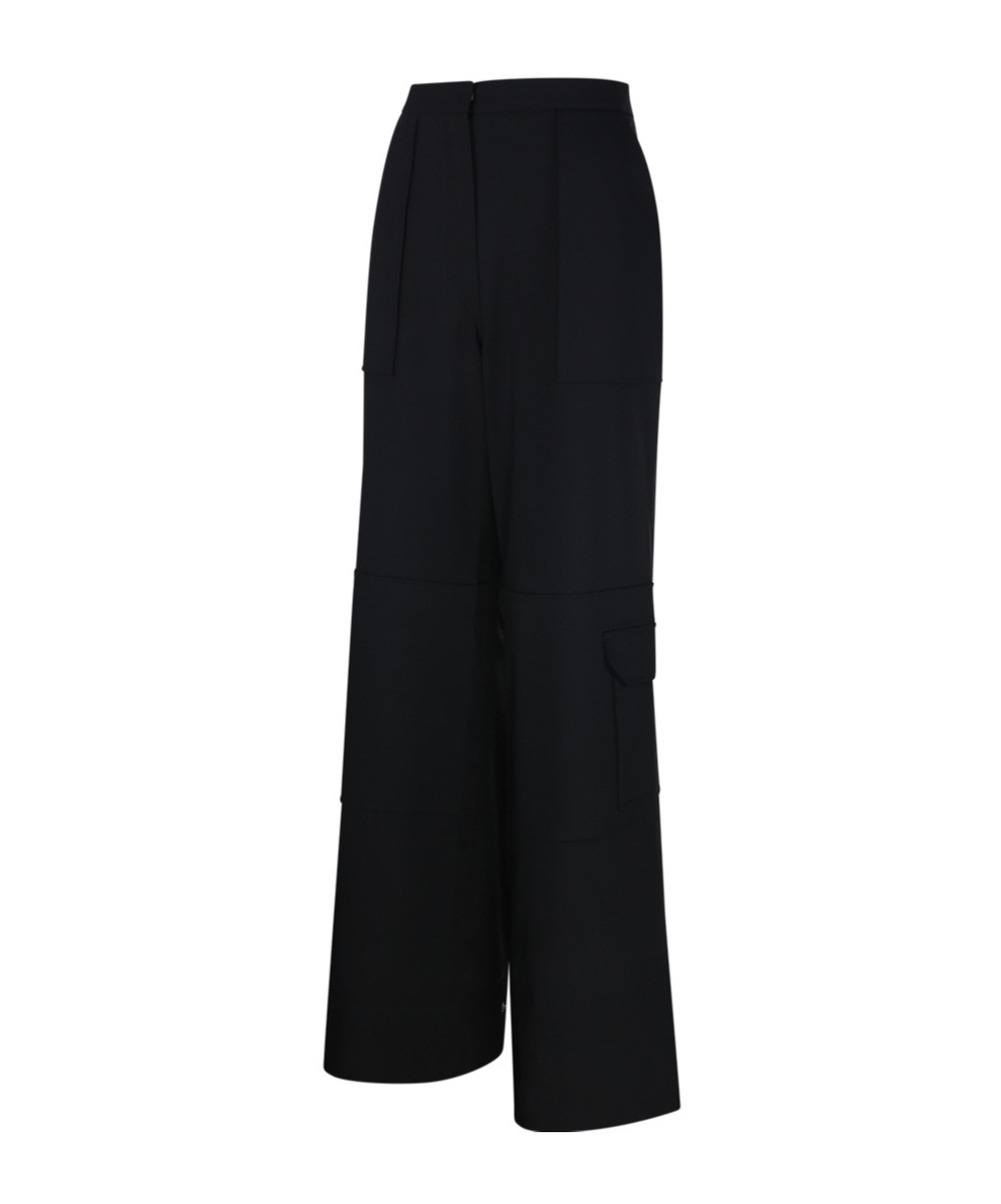 Ganni Twill Suiting Cargo Pants In Black