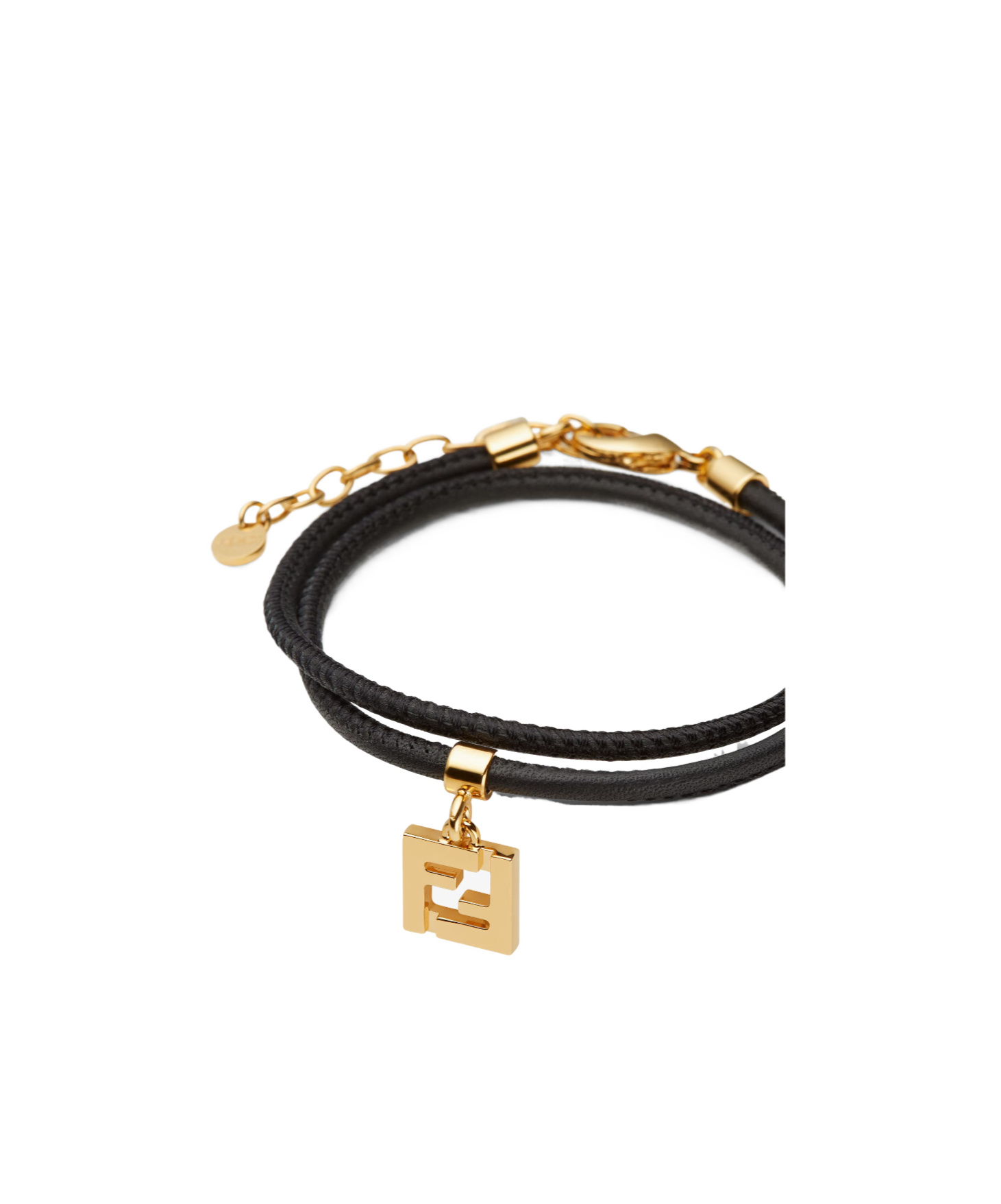 Fendi Forever Leather Bracelet In Black