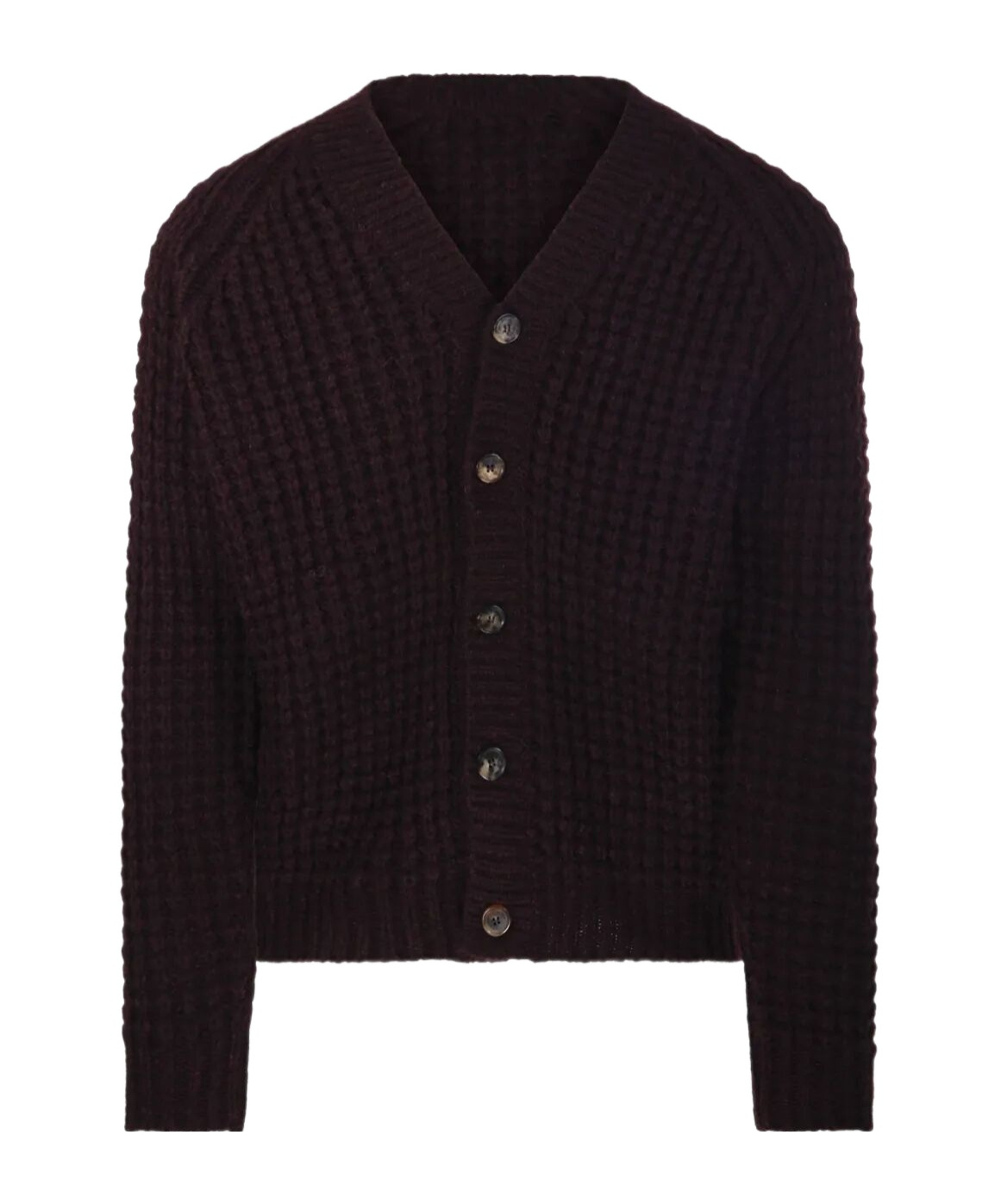 Roberto Collina Ribbed Knit V-neck Cardigan Clothing In Burgundy