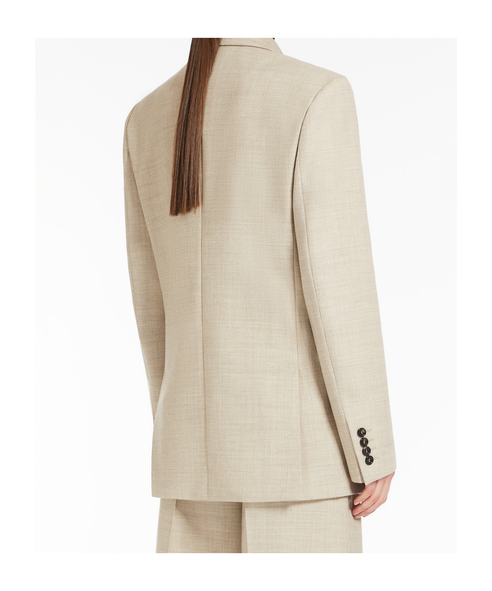 Max Mara Long-sleeved Suit Coat In Nude
