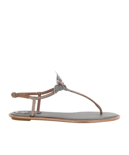 Shop René Caovilla Flip-flops Flat Sandals In Gray