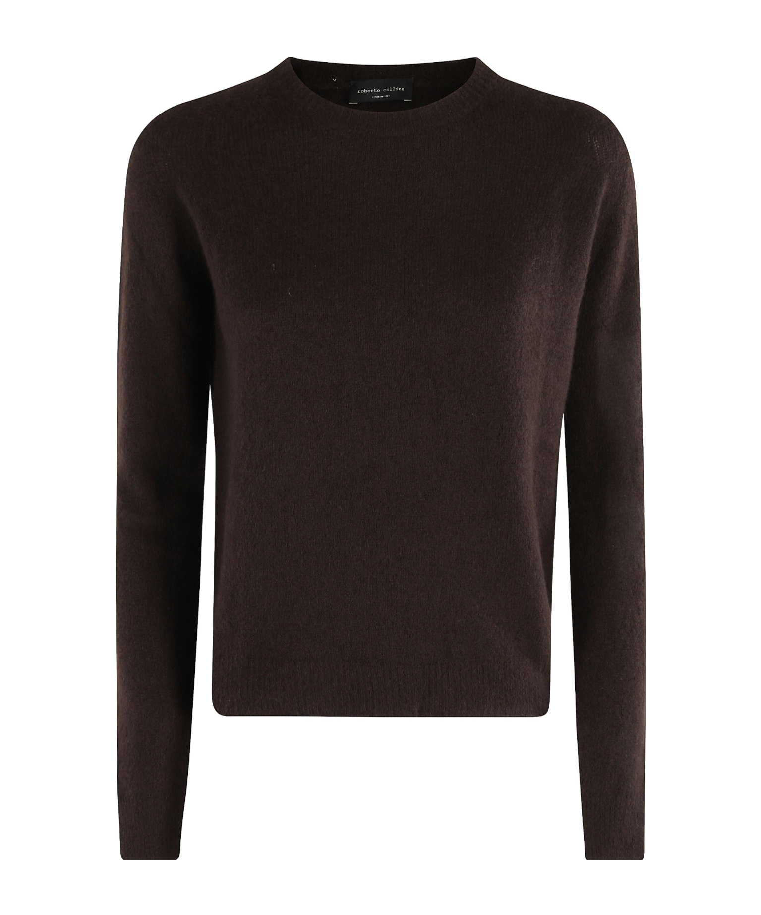 Roberto Collina Wool And Cashmere Crewneck Sweater Clothing In Brown