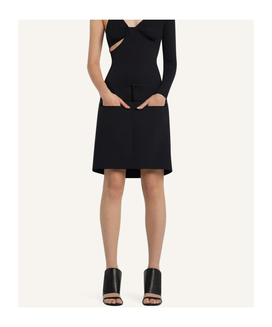 Courrèges Oblique Draped Mini Skirt In Black