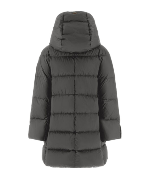 Herno A-shape Jacket In Satin In Black