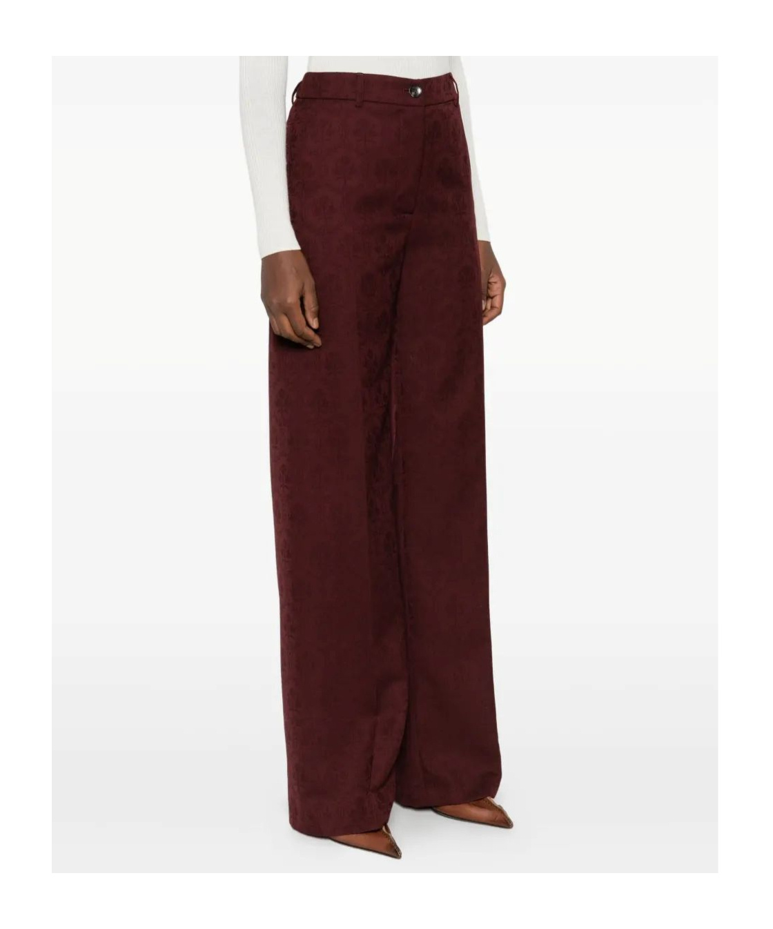 Etro Patterned Trousers In Brown