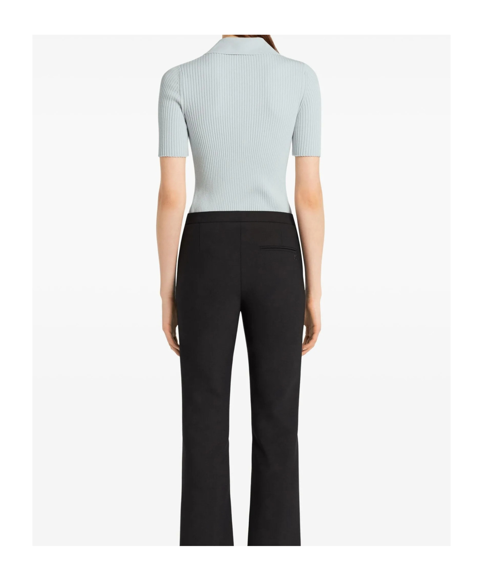 Courrèges Signature Rib Knit Polo Clothing In Blue