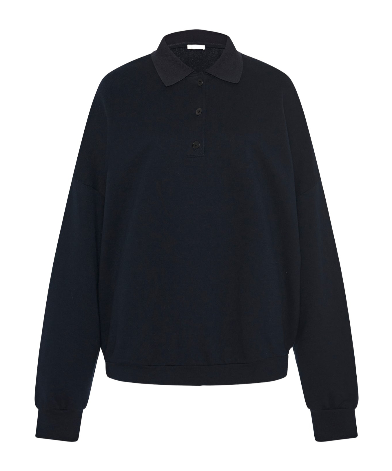 The Row Long-sleeved Polo Jumper In Black