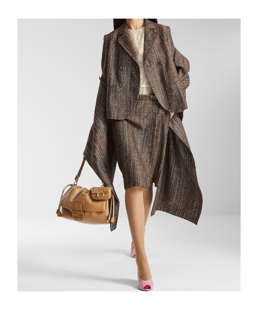 Fendi Rust Wool And Alpaca Jacket Jackets Brown In Brown