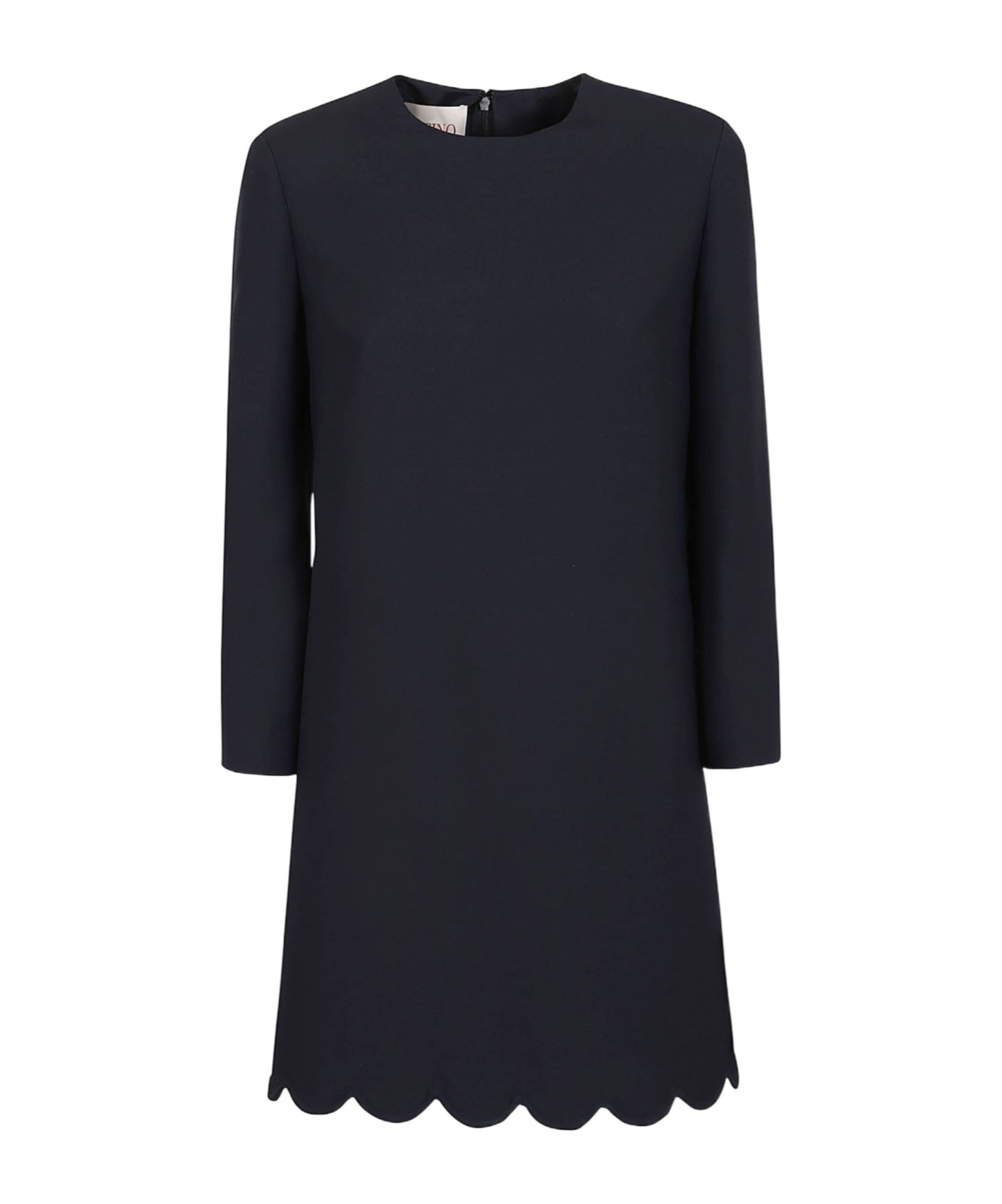 Valentino Virgin Wool-blend Shift Minidress In Black