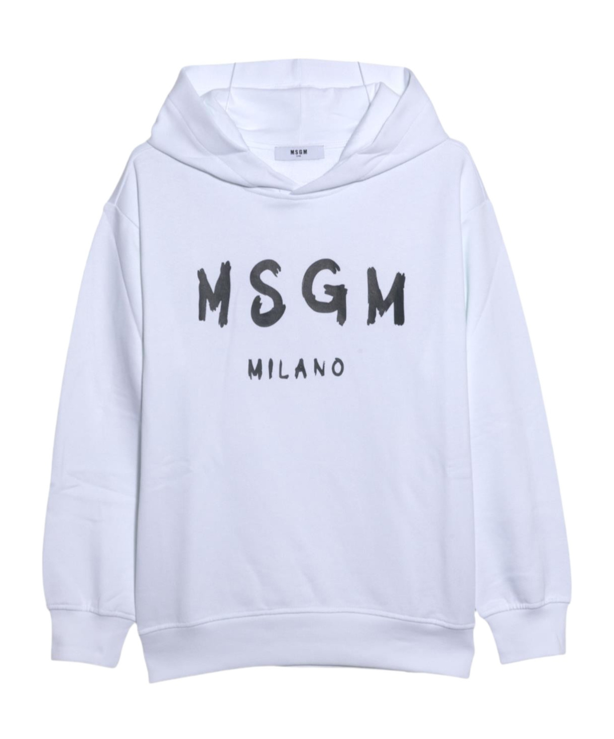 Shop Msgm Logo-print Hoodie In White