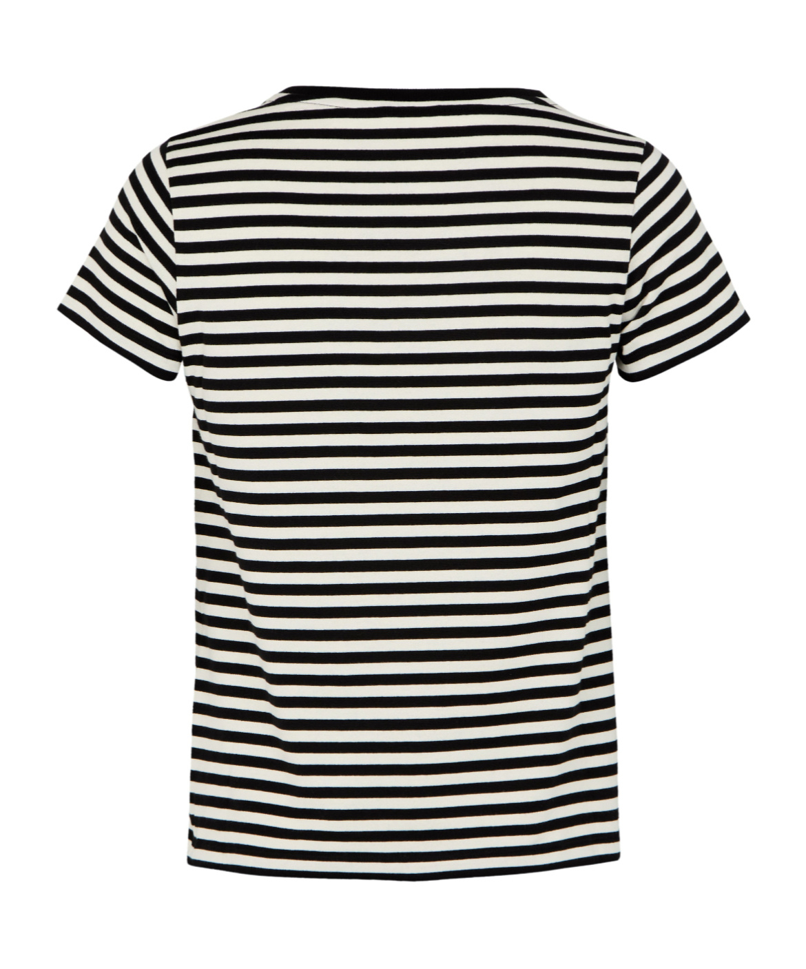 Moncler Black And White T-shirt With All-over Striped Motif And Logo Patch On The Chest In Cotton Wo In Black/white